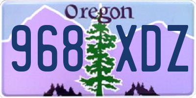 OR license plate 968XDZ