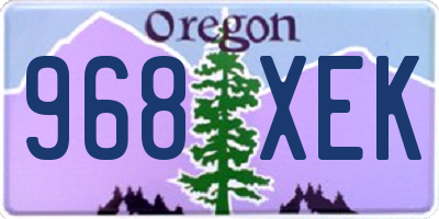 OR license plate 968XEK