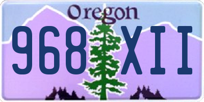 OR license plate 968XII