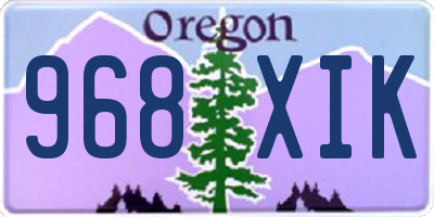OR license plate 968XIK