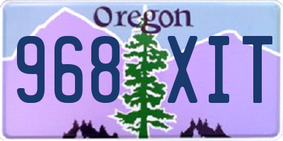 OR license plate 968XIT