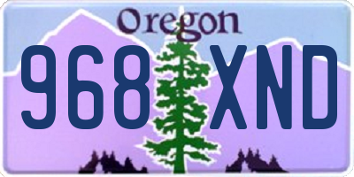 OR license plate 968XND