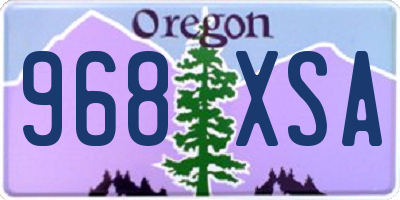 OR license plate 968XSA