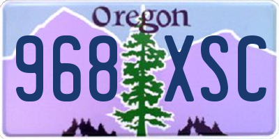 OR license plate 968XSC