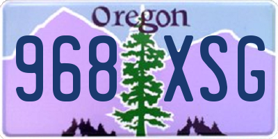 OR license plate 968XSG