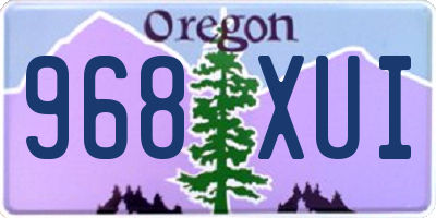 OR license plate 968XUI
