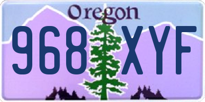 OR license plate 968XYF