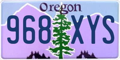 OR license plate 968XYS