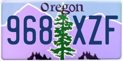 OR license plate 968XZF