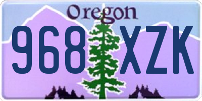 OR license plate 968XZK