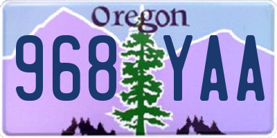 OR license plate 968YAA