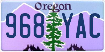 OR license plate 968YAC