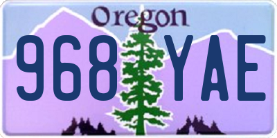 OR license plate 968YAE