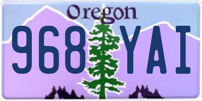 OR license plate 968YAI