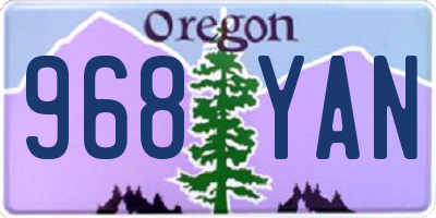 OR license plate 968YAN