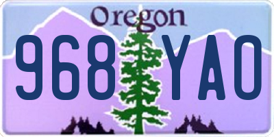 OR license plate 968YAO