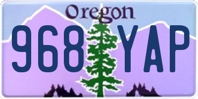OR license plate 968YAP