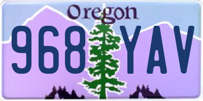 OR license plate 968YAV