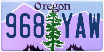 OR license plate 968YAW