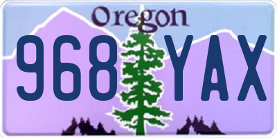 OR license plate 968YAX