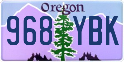 OR license plate 968YBK