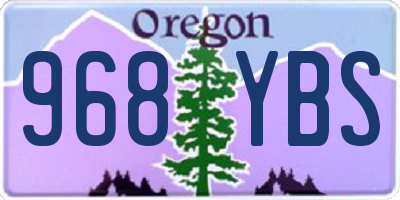 OR license plate 968YBS