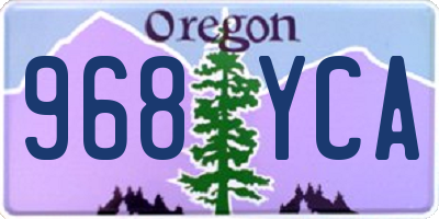 OR license plate 968YCA