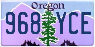 OR license plate 968YCE