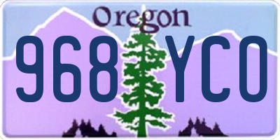 OR license plate 968YCO