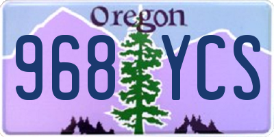 OR license plate 968YCS