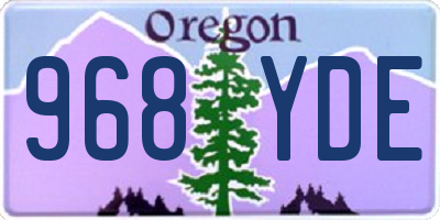 OR license plate 968YDE