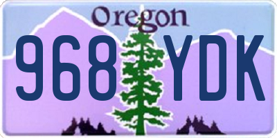 OR license plate 968YDK