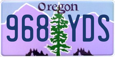 OR license plate 968YDS