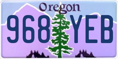 OR license plate 968YEB