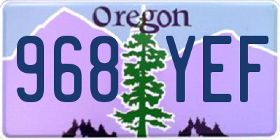 OR license plate 968YEF