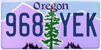 OR license plate 968YEK