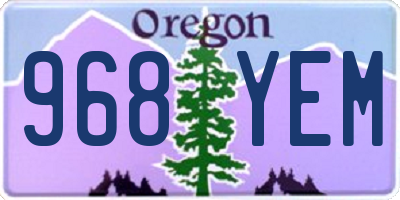 OR license plate 968YEM