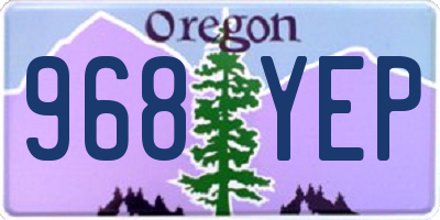 OR license plate 968YEP