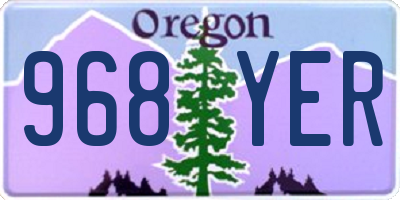 OR license plate 968YER