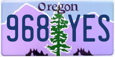 OR license plate 968YES