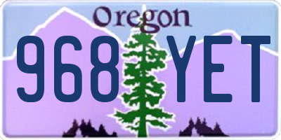 OR license plate 968YET