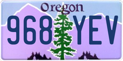OR license plate 968YEV