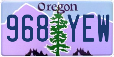 OR license plate 968YEW