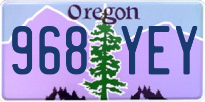 OR license plate 968YEY