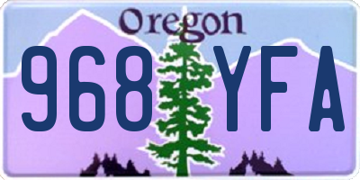 OR license plate 968YFA