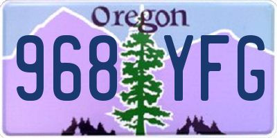 OR license plate 968YFG