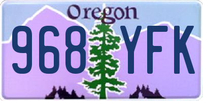 OR license plate 968YFK