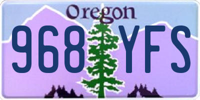 OR license plate 968YFS