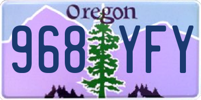 OR license plate 968YFY