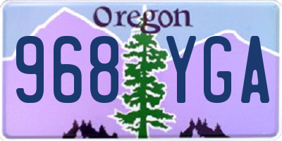OR license plate 968YGA
